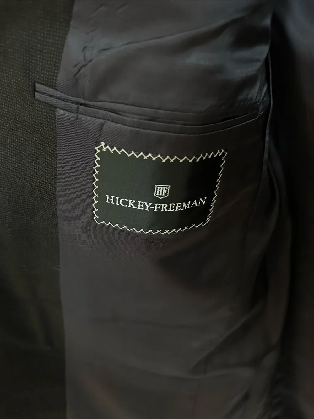 Hickey Freeman Loro Piana Super 120s Wool Suit Men’s 42S Black USA Union Made